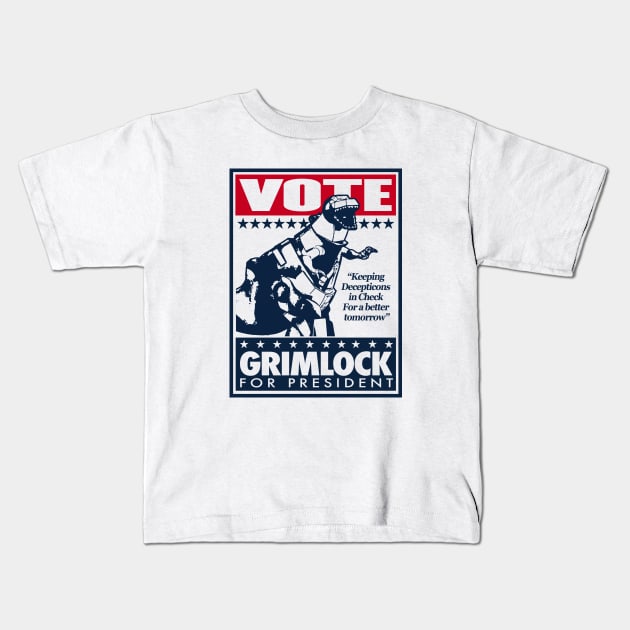 GRIMLOCK FOR PRESIDENT - GEN 1 Dinobots Kids T-Shirt by ROBZILLA